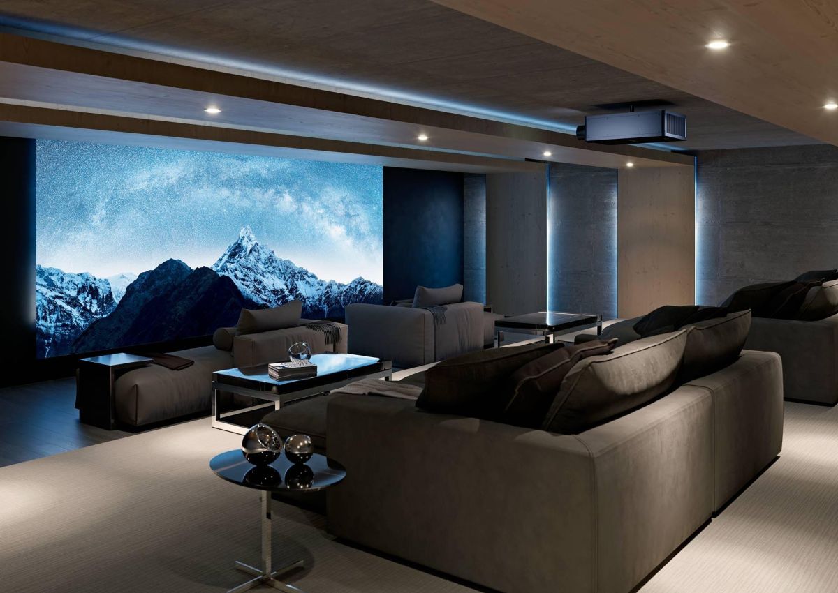 Modern luxury interior with sleek furniture and pendant lighting